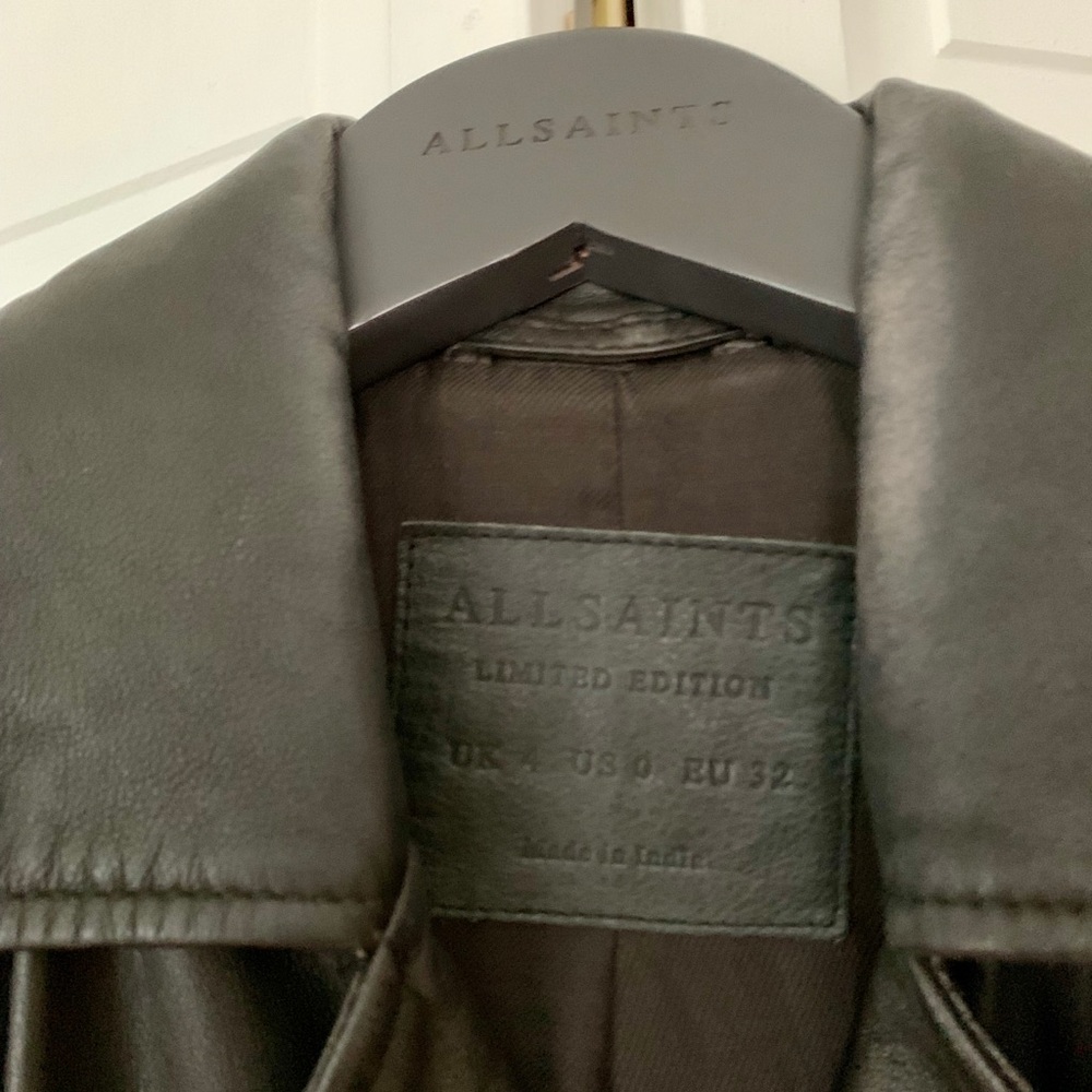AllSaints limited edition leather Huxley biker - Picture 5 of 6